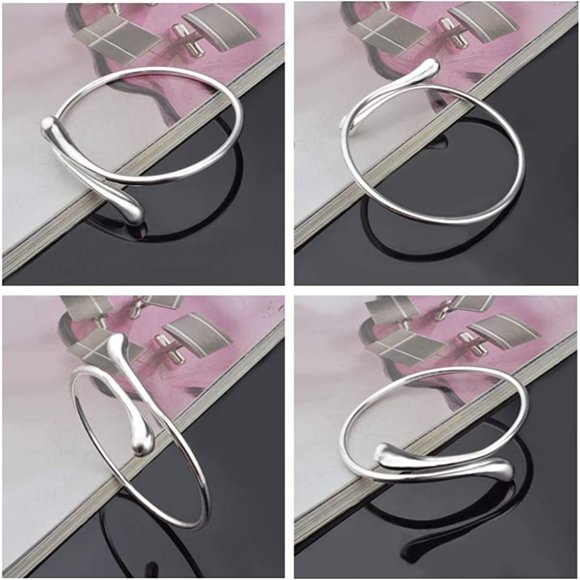 New 4PCS Sterling Silver Jewelry Set for Women Teardrop Pendant Necklace… - Picture 5 of 7